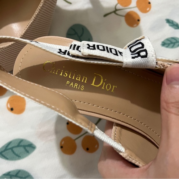 Dior Letter Embroidered Open Back High Heels - Picture 4 of 6